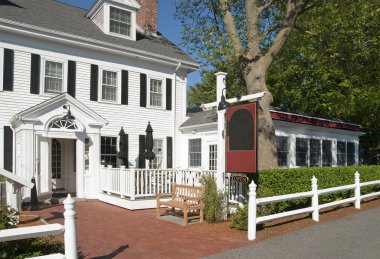 Colonial country inn entrance clipart