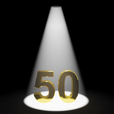 Gold 50th 3d Number Representing Anniversary Or Birthday clipart