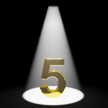 Gold 5th 3d Number Representing Anniversary Or Birthday clipart