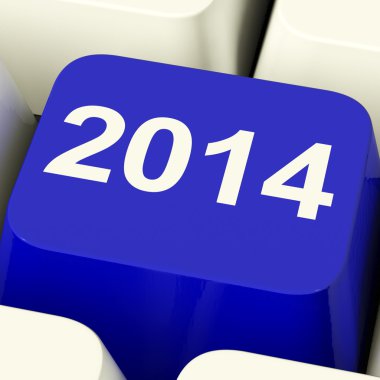 2014 anahtar üstünde iki bin ve on dört yıl temsil eden klavye
