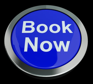 Blue Book Now Button For Hotel Or Flight Reservation clipart