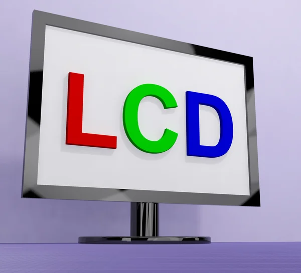 Οθόνη LCD τοποθετημένη σε στάση για την τηλεόραση ή τον υπολογιστή — Φωτογραφία Αρχείου