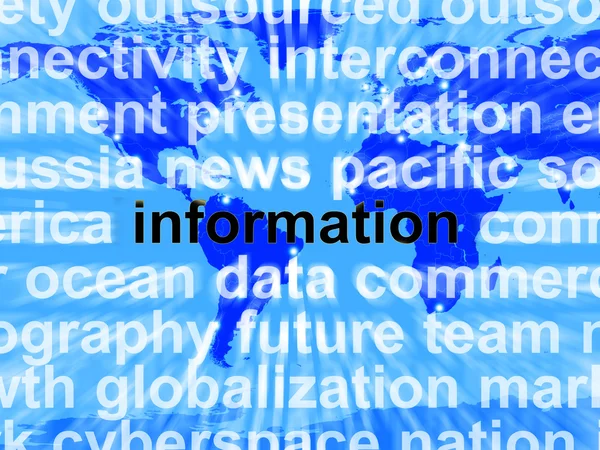 Information On Map Background Showing Help And Assistance — Stock Photo, Image