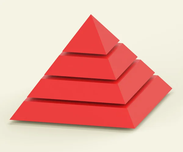 Πυραμίδα με τμήματα προβολή ιεραρχίας ή της προόδου — Φωτογραφία Αρχείου