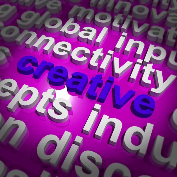Palavra Criativa Representando Ideias Inovadoras e Imaginação — Fotografia de Stock