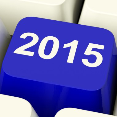 iki bin on beş yılı temsil eden klavye üzerinde 2015 anahtar