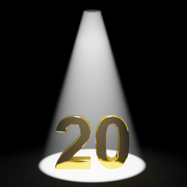 Gold 20th Or Twenty 3d Number Showing Anniversary Or Birthday clipart