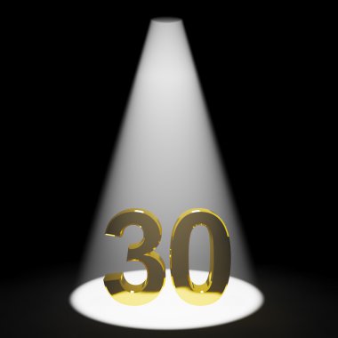 Gold 30th Or Thirty 3d Number Representing Anniversary Or Birthd clipart