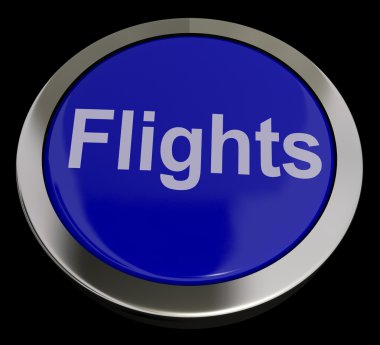 Yurtdışı tatil veya tatil için mavi düğme uçuşları
