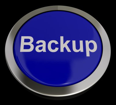 Backup Button In Blue For Archiving And Storage clipart