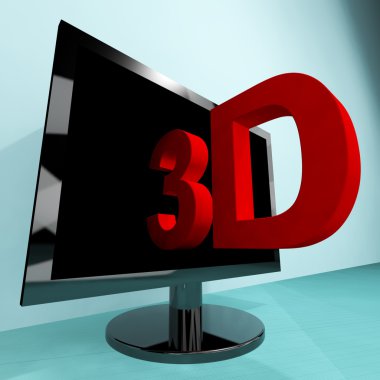 Three Dimensional Television Or 3D HD TV clipart