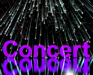 Concert Word On Stage With Firework Display clipart
