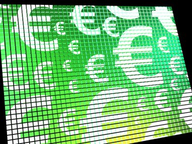 para ve yatırım gösteren bilgisayar ekranında Euro sembolleri