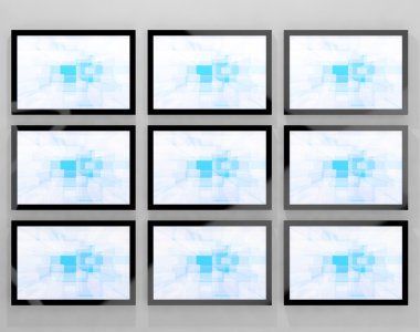 TV Monitors Wall Mounted Representing High Definition Television clipart