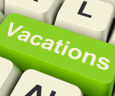 Vacations Computer Key For Booking And Finding Holidays Online clipart