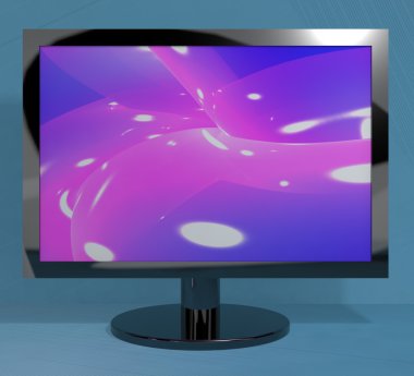 TV Monitor On Stand Representing High Definition Television Or H clipart