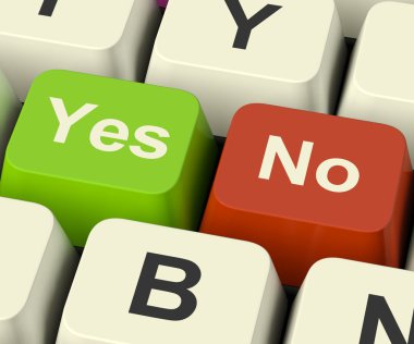 Yes No Keys Representing Uncertainty And Decisions Online clipart