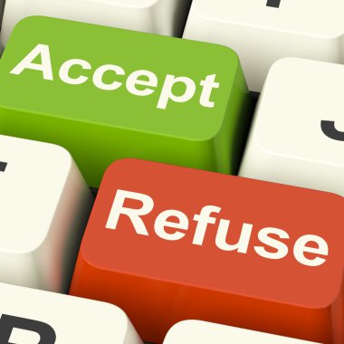 Accept And Refuse Keys Showing Acceptance Or Denial clipart