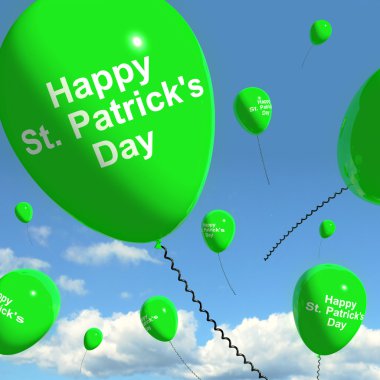 St Patrick's Day Balloons Showing Irish Party Celebration Or Fes clipart