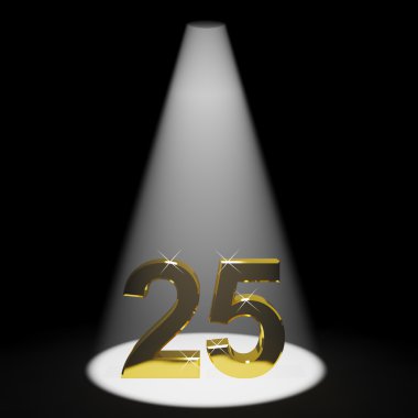 Gold 25th 3d Number Representing Anniversary Or Birthday clipart