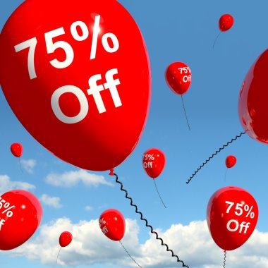 Balloon Showing Sale Discount Of Seventy Five Perce clipart