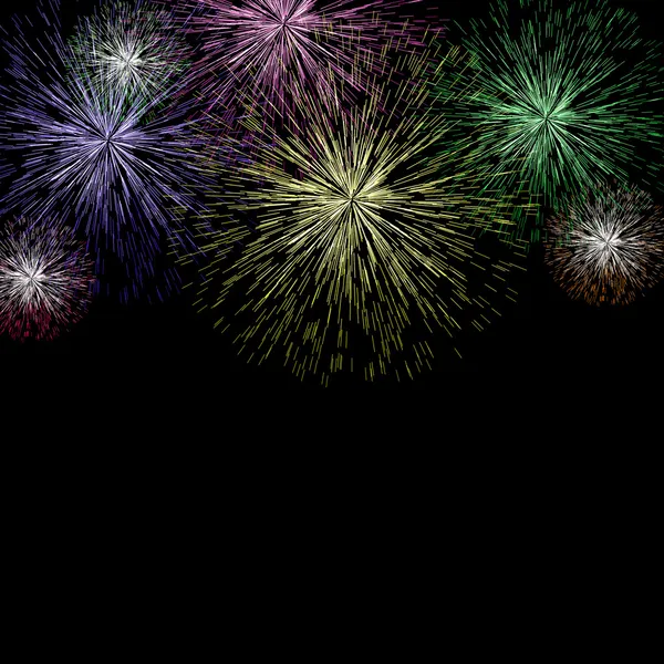 Exploding Fireworks Background For New Years Or Independence Cel — Stock Photo, Image