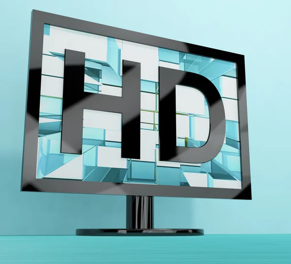 HD Monitor Representing High Definition Television Or TV — Stock Photo, Image