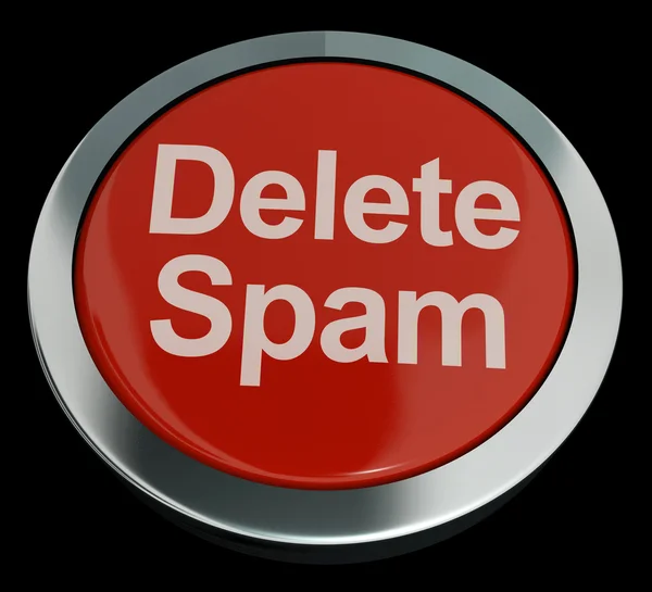 Spam istenmeyen e-posta kaldırmak için düğmeyi silme — Stok fotoğraf