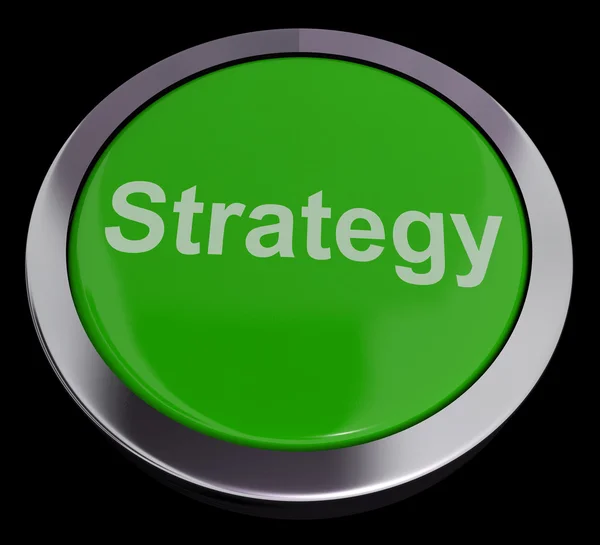 Strategy Button For Business Solutions Or Goals — Stock Photo, Image