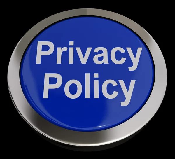 Przycisk polityki prywatności w wyświetlone niebieski ochrony danych firmy te — Zdjęcie stockowe
