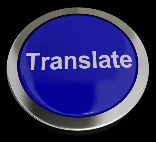 Übersetzungstaste in blau zeigt Online-Übersetzer — Stockfoto