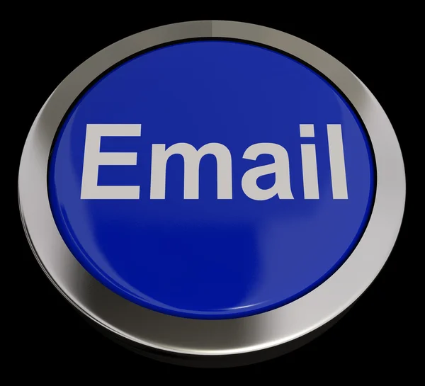 Email Button In Blue For Emailing Or Contacting — Stock Photo, Image
