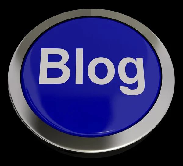 Blog knop in blauw voor blogger of bloggen website — Stockfoto