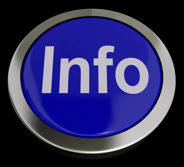 Infoknop in blauw weergegeven: informatie en ondersteuning — Stockfoto