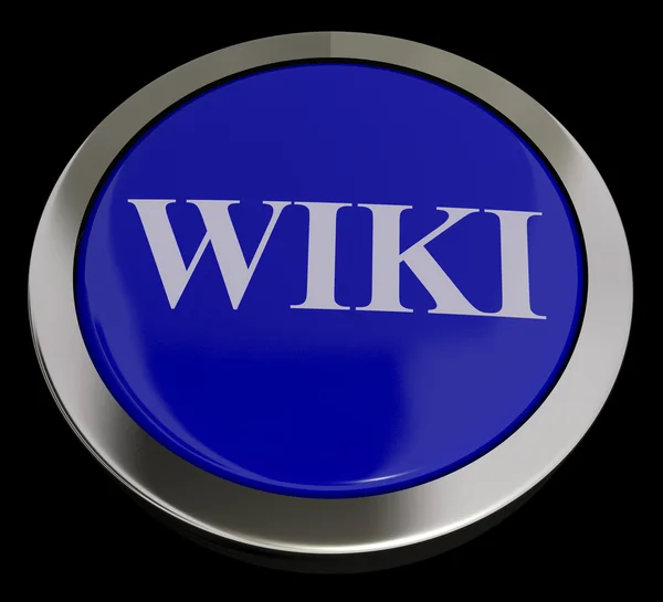 Wiki Button For Online Information Or Encyclopedia — Stock Photo, Image