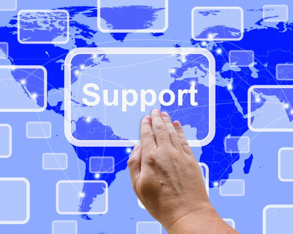 Unterstützungstaste auf der Karte mit Hilfe und Unterstützung — Stockfoto