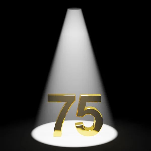 Золото 75-й или 75-й 3d номер, представляющий годовщину или — стоковое фото