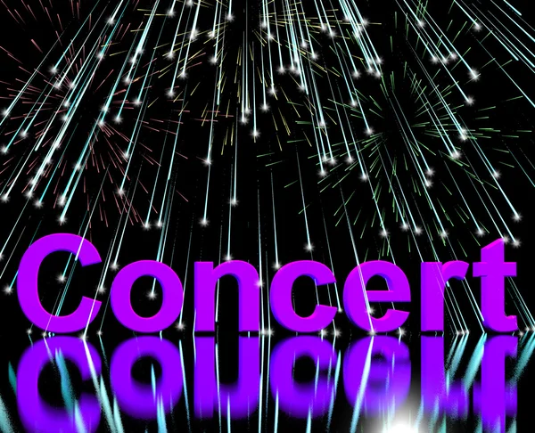 stock image Concert Word On Stage With Firework Display