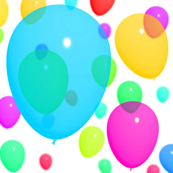 Různobarevné balónky zázemí pro narozeniny nebo výročí — Stock fotografie