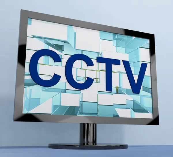 Monitor de CCTV para vigilância de segurança para prevenir o crime — Fotografia de Stock