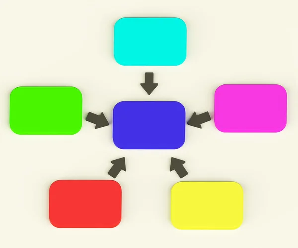 Diagrama colorido con flechas que muestran proceso o ilustración — Foto de Stock