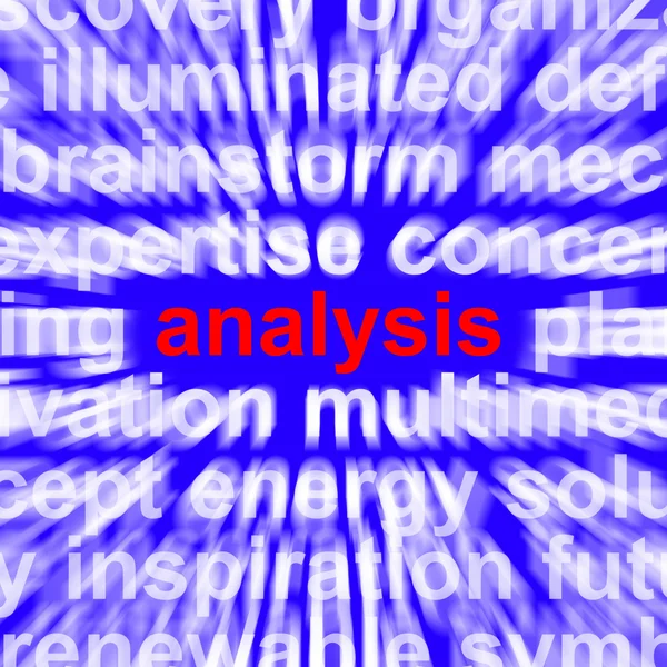 Analyse Wort zeigt Überprüfung Sondieren und Prüfen — Stockfoto