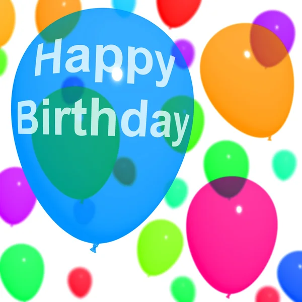 Různobarevné balónky pro oslavu narozenin — Stock fotografie