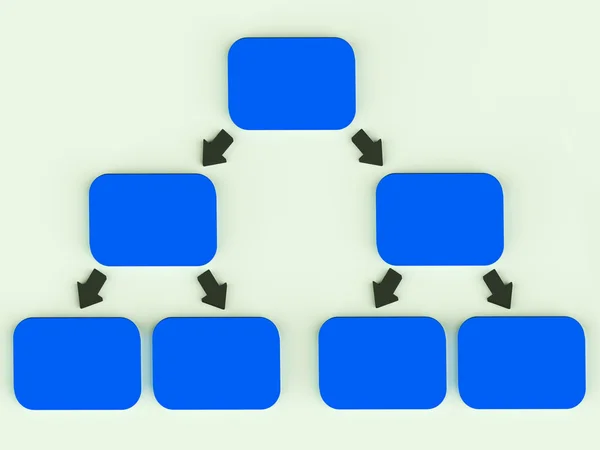 Hierarchyl diagram met pijlen tonen ouder en kinderen assoc — Stockfoto