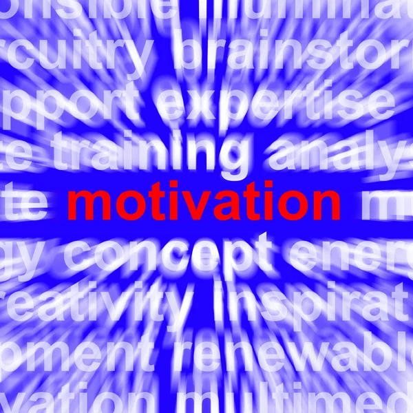 Motivatie woord positieve stimulansen en vastberadenheid tonen — Stockfoto