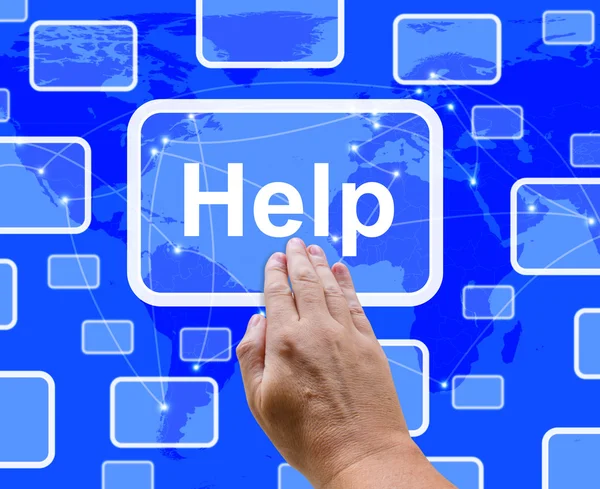Hjälp knappen visar hjälp stöd och svar — Stockfoto