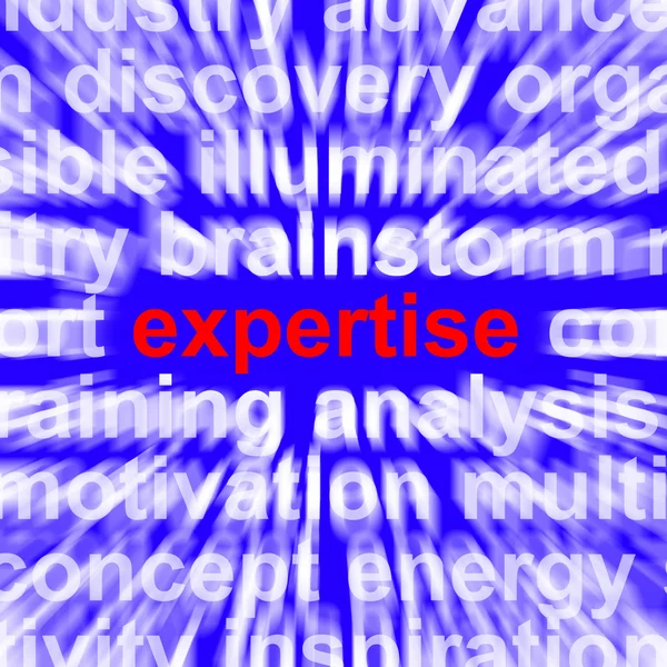 Expertis word visar färdigheter och kunskap — Stockfoto