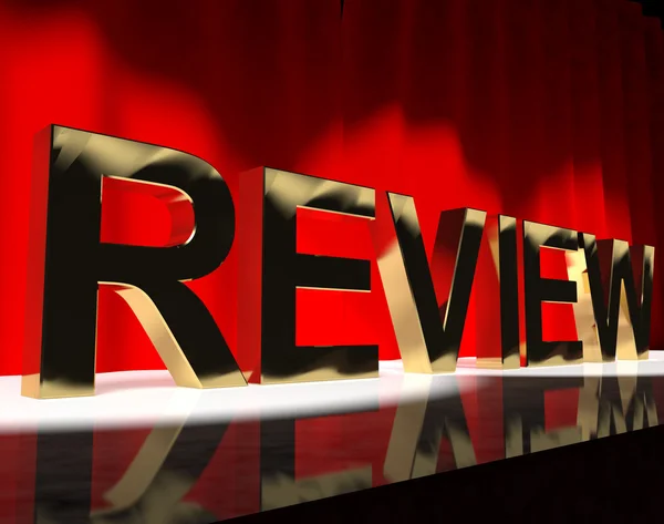 Review Word On Stage Showing Evaluation And Feedback — Stock Photo, Image