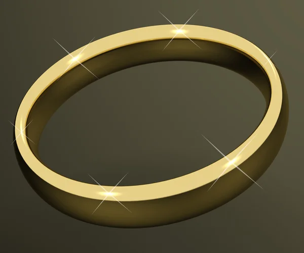 Gold Ring Representing Love Valentines And Romance — Stock Photo, Image