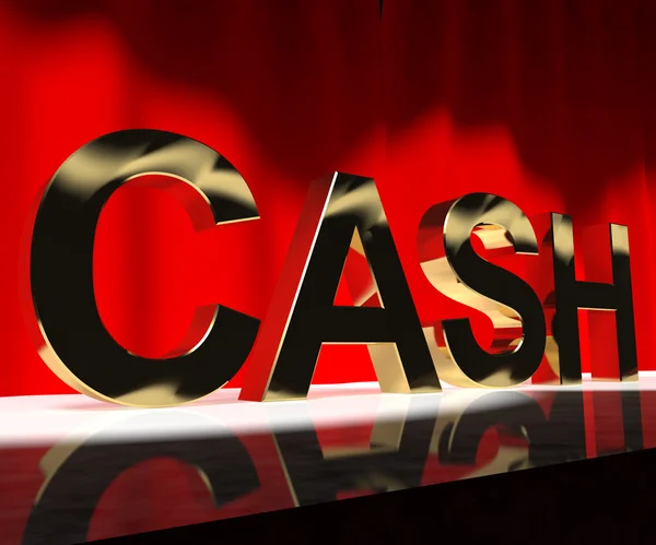 Cash On Stage As Symbol For Currency And Finance Or Acting Caree — Stock Photo, Image